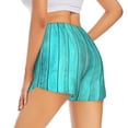 thumbnail image 2 of Uemuo Turquoise Wooden2 Pattern Women's Athletic Shorts High Waisted Running Shorts with Liner Pockets Gym Elastic Workout Shorts-XX-Large, 2 of 9
