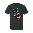 thumbnail image 2 of American Flag Peace Sign Hand Pop Culture Men's Graphic T-Shirt, Forest Green, X-Large, 2 of 3
