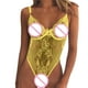 thumbnail image 4 of Gibobby Tangas de mujer sexy para sexo Día de San Valentín Mujeres Sexy Encaje Lencería Ropa interior Ropa de dormir Mono Mono(Amarillo, XXL), 4 of 4