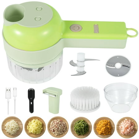 

EYMCKLA Mini Food Processor USB Rechargeable Fruit and Vegetable Chopper Cutter Wireless Electric Garlic Mincer Portable Handheld Food Slicer with Cleaning Brush for Ginger Peppers Onions
