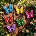 thumbnail image 5 of Topboutique Metal Butterfly Wall Decor,6 Pcs Colorful Metal Butterflies Sculpture,Butterfly Garden Decorations,Outdoor Fence Hanging Wall Art Decor for Yard Living Room Bedroom Patio Balcony, 5 of 6