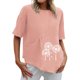 thumbnail image 2 of Fiudx Ofertas de La Semana Moda Mujer Casual Cuello Redondo Impresión Blusa Manga Corta Camiseta Verano Tops, 2 of 5