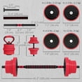 thumbnail image 2 of Soozier Ensemble d'Haltères Réglables Rouges de 88 Lb - Barre, Kettlebell et Support de Pompes 4-en-1 pour l'Entraînement de Force à la Maison et les Entraînements de Mise en Forme, 2 of 7