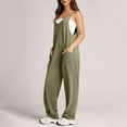 thumbnail image 2 of JIUKE Jumpsuits for Women Sleeveless Deep V Neck Loose Fitted Rompers Casual 1 Piece Long Pants Overalls with Pockets, 2 of 4