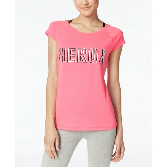 Ideology Women's Breast Cancer Research Hero Graphic Athletic Shirt, Pink, XL