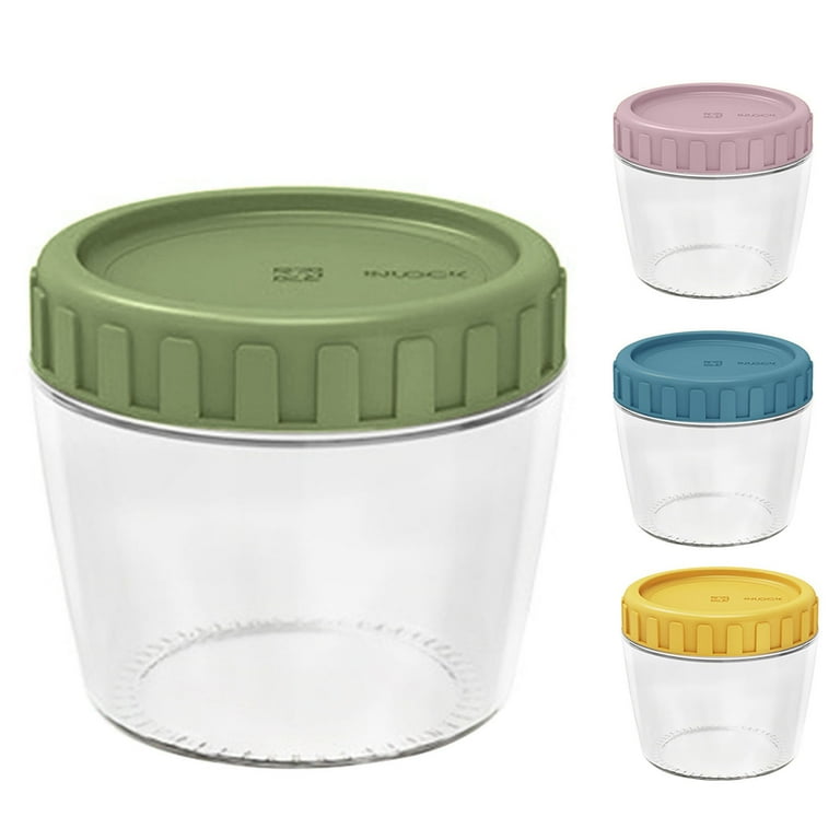 2PCS Food Containers, Plastic Freezer Container Jars With Sealed