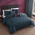 thumbnail image 5 of Bebejan Vibrant Flora 5 Piece Comforter Set, Blue, King, 100% Cotton Sateen, Reversible, All Season, Cozy Comfort, 5 of 11
