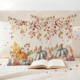 thumbnail image 3 of Orange Fall Outdoor Waterproof Pillow Covers, Thanksgiving Pumpkins Botanical Autumn Decorative Square Throw Pillowcase Sofa Cushion Sham for Patio/Couch/Chair, 18"x18" 2 Pack, 3 of 8