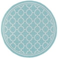 thumbnail image 3 of 6ft Round Water Resistant, Indoor Outdoor Rugs for Patios, Front Door Entry, Entryway, Deck, Porch, Balcony | Outside Area Rug for Patio | Aqua, Geometric | Size: 5'3'' Round, 3 of 6
