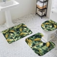 thumbnail image 3 of Tropical Trees Bathroom Rugs Set Watercolor Summer Forest Paintings Non Slip Absorbent Soft Bath Mats 3 Piece Set with Bathroom Rug, U-Shaped Floor Mat, Toilet Seat Cover Large Size, 3 of 9