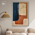 thumbnail image 3 of Blue And Cream II Canvas Midcentury Abstract Wall Art by Art Remedy, Black Frame, 36" x 54", 3 of 7