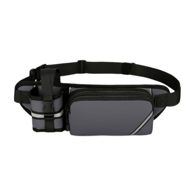 Riñonera de moda con correa ajustable, impermeable, para la cadera gris