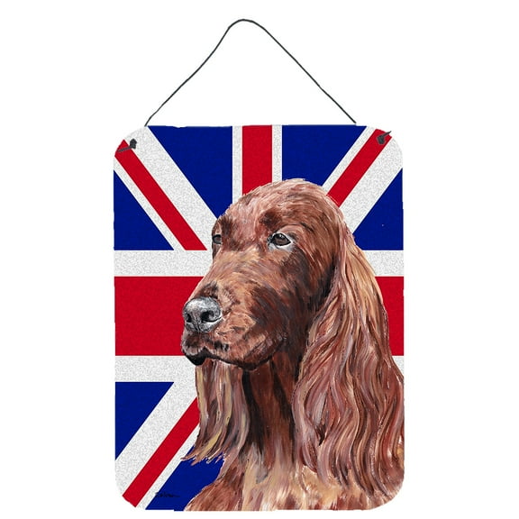 Irish Setter with English Union Jack British Flag Wall or Door Hanging Prints