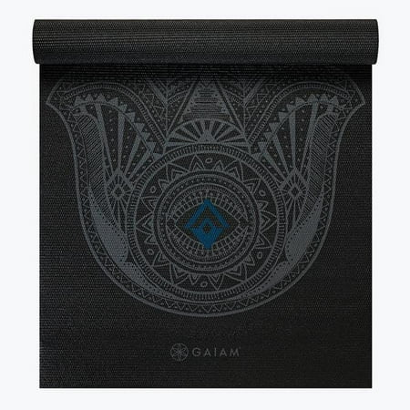 Gaiam Print Yoga Mat, Grey Hamsa, 4mm