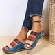 thumbnail image 5 of Amzcrzy Zapatos de mujer,Zapatos de mujer,Zapatillas de mujer, Sandalias romanas informales con plataforma y cuña para mujer, con bloques de color Sandalias Mujer Zapatillas De Casa, 5 of 7