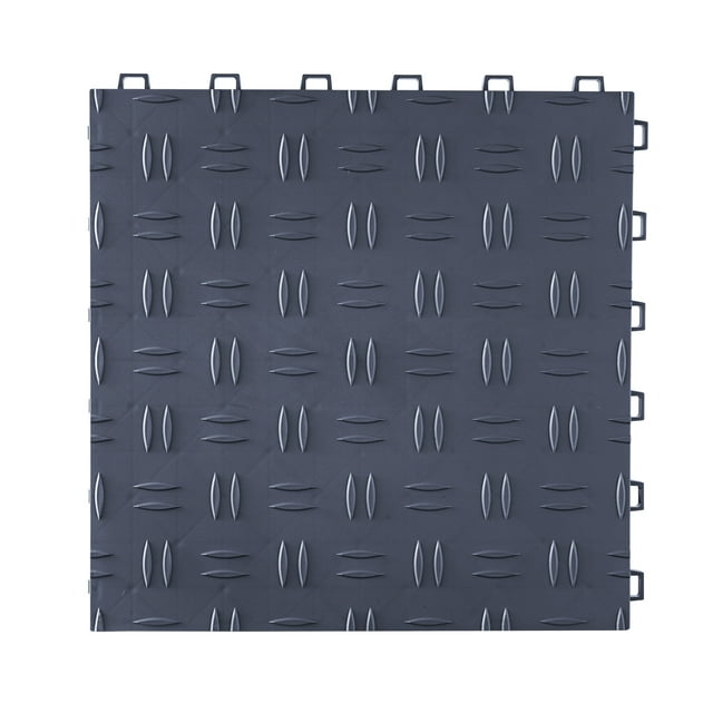 KFFKFF Carreaux de Plancher de Garage, Conception Emboîtable, 12 x 12 x 0,53 Po, Lot de 25, Surface Texturée, Idéal pour Garages, sous-Sols, Ateliers de Réparation, Gris Graphite
