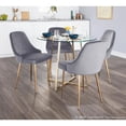 thumbnail image 4 of LumiSource Gold Frame, Silver Velvet Fabric Marcel Dining Chair - Set of 2, 4 of 12