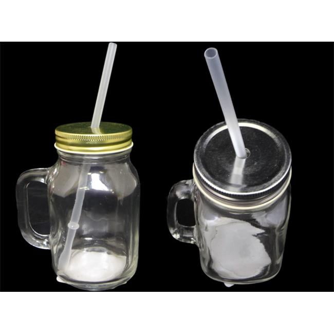PACK OF 2-600ML Plastic MASON JAR & STRAW Wedding Party TUMBLER SMOOTHIE Cup 