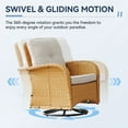 thumbnail image 6 of Bellefurn Patio Swivel Rocking Chairs Set of 2,Outdoor Wicker Swivel Glider Chair with Side Table Wicker Patio Furniture Set for Balcony Porch Pool, 6 of 9