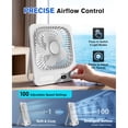 thumbnail image 7 of Travel Desk Fan, 8 in Battery Operated Fan with 10000mAh Rechargeable Battery, 40H Runtime, 100 Speeds, 180° Tilt Folding Portable Fan for Desktop, Home, Camping, 7 of 7