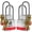 4PACK Long Shackle, variant on General 12 Keyed Alike Padlocks with 2" Long Shackle, 24 Keys - Padlocks for Outdoor Use, Locks with Keys, Hardened Steel Case, Pick Resistant Brass Pin Cylinder for Hasp Latch, Locker, Gate