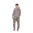 thumbnail image 4 of Christmas Men Leisure Wear Cartoon Printing Long Hooded Jumpsuit Zipper Flannel One-Piece Pajamas, 4 of 6