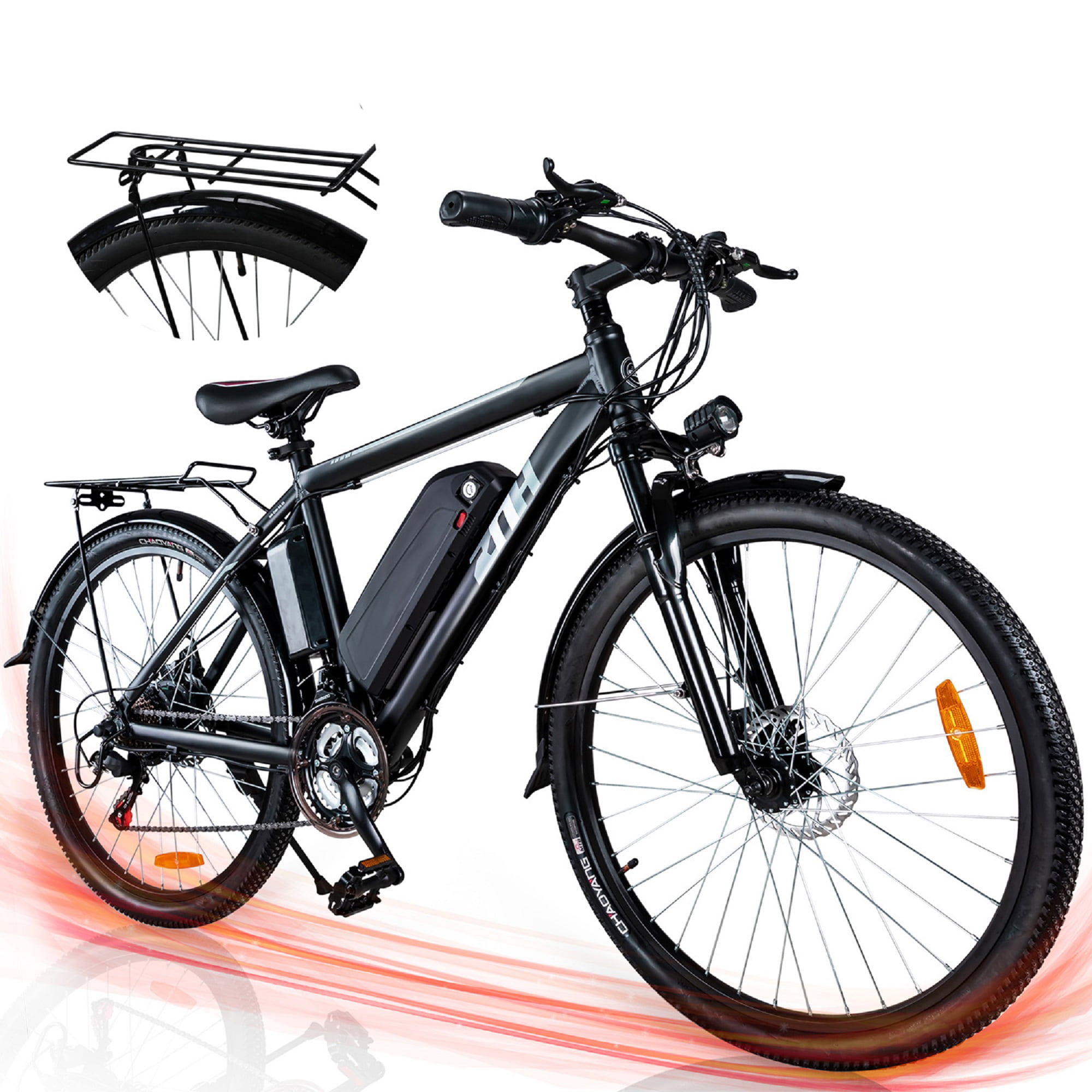 Excrete business hook ZNH Electric Bike, Electric Mountain Bike 26 In. 350W Commuter Bicycle,  Adult Ebike with Removable 36V/10AH Battery, Shimano 21-Speed Gears, Black  - Walmart.com