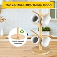 thumbnail image 6 of Qoosea Mug Holder,Mug Rack Coffee Cup Holder Tree 6 Hooks,Coffee Bar Accessories Mug Organizer Tree Wood Coffee Mug Holder for Counter (Wood color), 6 of 8