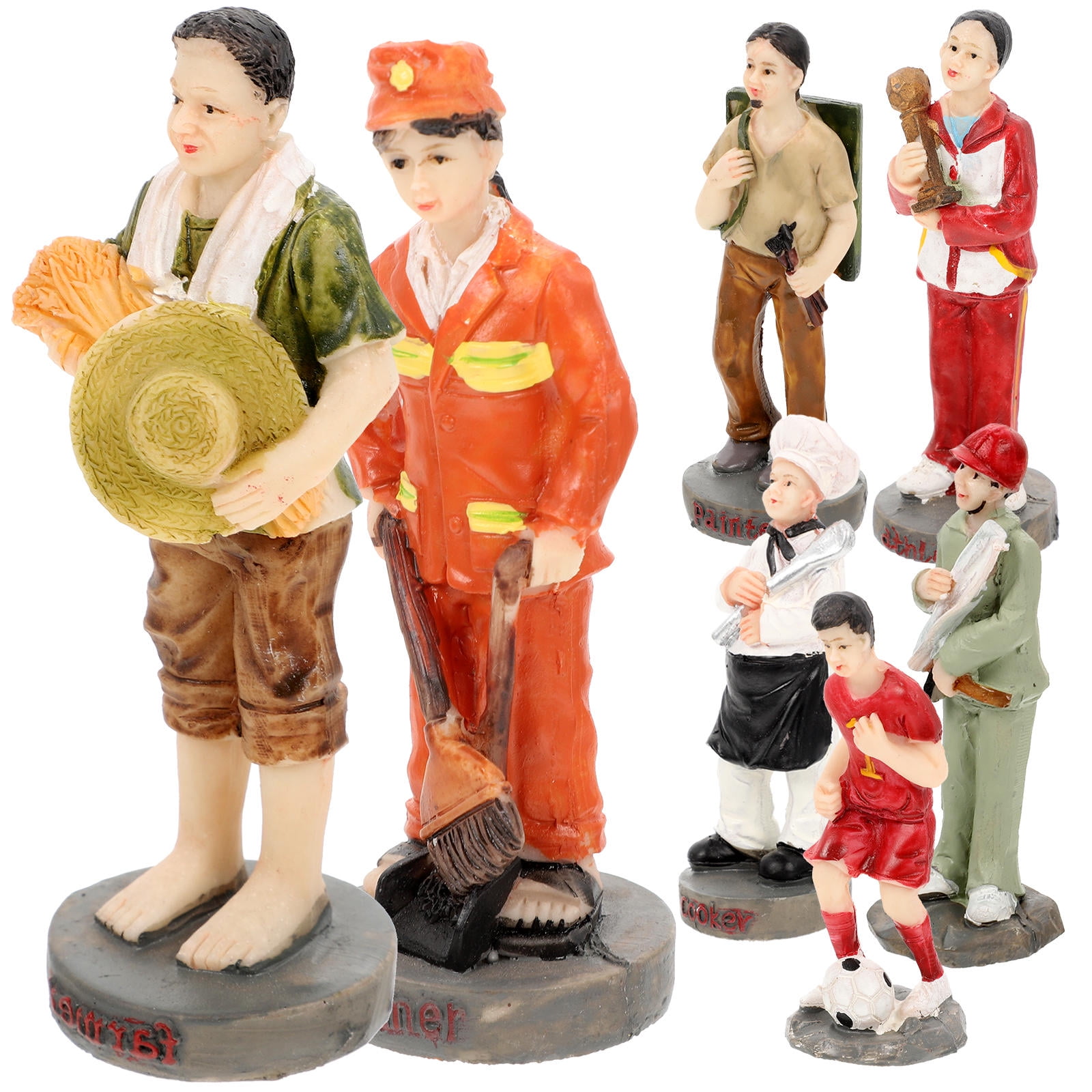 FOLOYORI 7Pcs Mini People Figurines for Miniature Scene Creation Role Play and Tabletop Ornament present