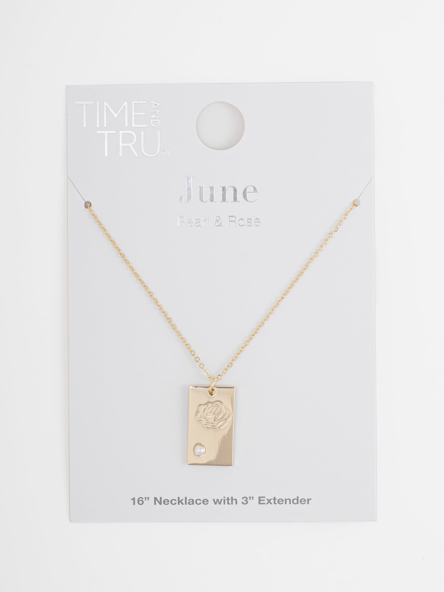 Time and Tru Women's Goldtone Necklace, June Birthstone