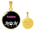 thumbnail image 4 of Foldex Chat Maman Collier Pendentif Cercle en Acier Inoxydable Ou or 18 Carats 18-22", 4 of 7