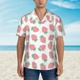 thumbnail image 4 of Balery Strawberry Print Men's Hawaiian Shirts Short Sleeve Beach Shirt Relaxed Fit Vacation Button Down Shirts-, 4 of 9