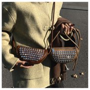 Aellinatey Elegant Studded Underarm Bags for Women Shoulder Bag Travel Satchel Purse