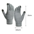 thumbnail image 6 of Skymirror 1 Pair Women Men Autumn Winter Knitting Gloves Solid Color Thickened Ribbed Cuffs Ridding Gloves Touch Screen Windproof Gloves, 6 of 8