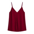 thumbnail image 5 of Edvintorg Women Tank Tops Summer Loose Fit Spaghetti Straps V Neck Casual Vacation Shirts Womens Summer Clothes Red XL, 5 of 8