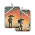 thumbnail image 7 of Yayeee Pot Holders Kitchen Heat Resistant with Pocket 7"x9.8" Cotton Oven Cooking Hot Pads, Astronaut in Rain, 7 of 7