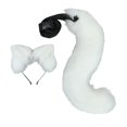 thumbnail image 1 of Conjunto de orejas y cola de gato, diadema con orejas de gato y cola, orejas de gatito de anime, Halloween Blanco, 1 of 3