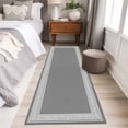 thumbnail image 5 of Grey Geometric Large Area Rugs for Bedroom Living Room, Soft Non Slip Carpet Bedside Rug, Bohemia Tribal Farm Tribal Patterned Rectangular Floor Cover Kitchen Accent Rug 2'x6' for Dining Room/Office, 5 of 9