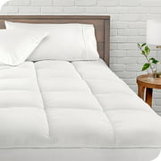 Bare Home Pillow-Top Mattress Pad - Down Alternative Overfilled Microplush Reversible Topper (Queen)