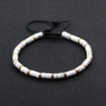 thumbnail image 1 of Nvzi Pulseras de cuentas para hombres: pulsera de cuentas ajustable de 4 mm con cuentas de cristal curativo, color blanco, 1 of 4