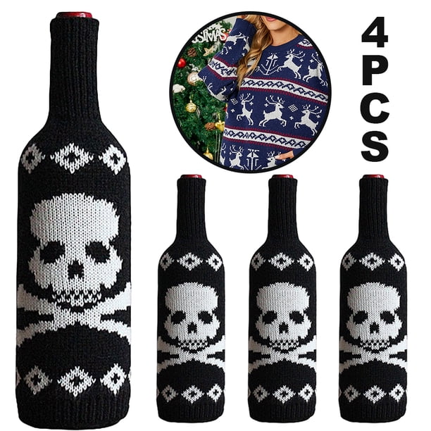 Para Botella Vino Exquisita Funda Del Halloween (huesos)