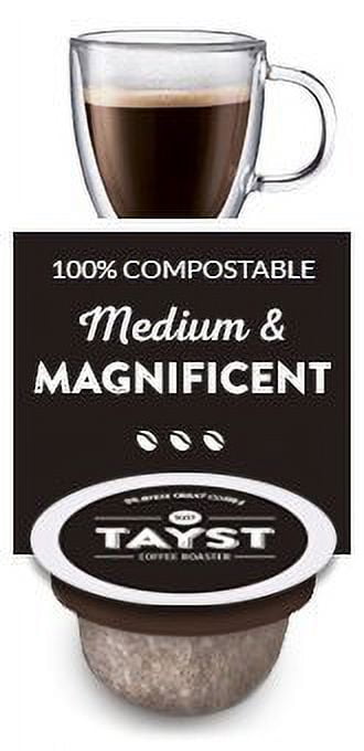 Tayst Medium Roast Coffee Pods | 100 ct. Medium Sample Box | 100% Compostable Keurig K-Cup compatible | Gourmet Coffee in Earth Friendly packaging