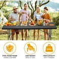 thumbnail image 2 of Dkelincs 6ft Plastic Folding Table Portable Camping Dining Party Table with Carrying Handle, Ratten, 2 of 7