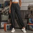 thumbnail image 2 of Pantalones bombachos informales con cordones y cintura alta sueltos de Color sólido para mujer a la moda Fridja  hfkajh101754, 2 of 6