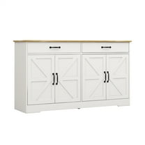 White MDF 55.91 in. Sideboard with X-panel Design Doors