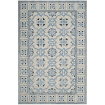SAFAVIEH Bella Noelle Bordered Area Rug, Ivory/Blue, 6' x 9'