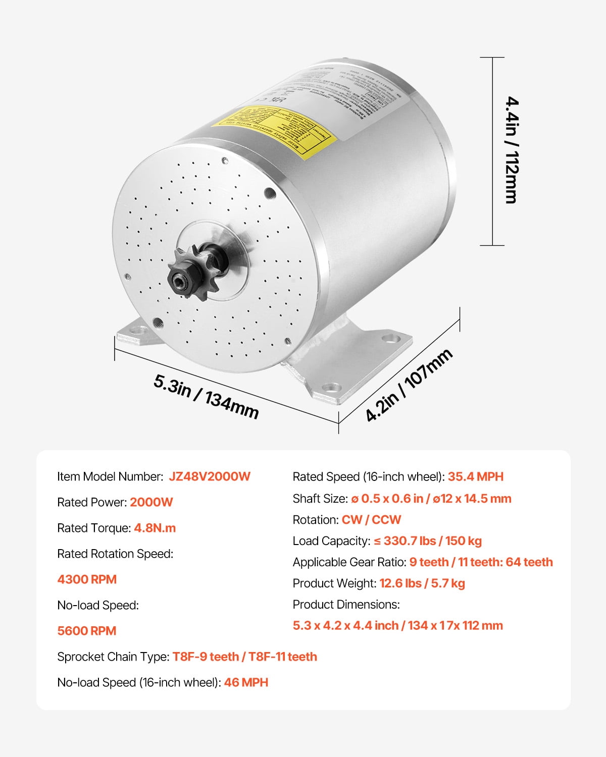 KFFKFF 2000W Electric Brushless DC Motor Set - 48V 4300rpm Motor featuring Enhanced Speed Regulator and Throttle Grip Set for Go Karts, E-Bike, Motorcycle, Scooter DIY