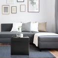 thumbnail image 6 of Giantex Seat Cube with Storage Space, Ottoman Made of Artificial Leather & Wood, Upholstered Ottoman, Black, 6 of 9