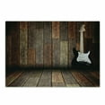 thumbnail image 1 of Popstar Party Cutting Board, Electric Guitar in the Wooden Room Country House Interior Music Theme, Decorative Tempered Glass Cutting and Serving Board, Small Size, Brown Black White, by Ambesonne, 1 of 1