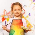 thumbnail image 2 of Colorful Tie Dye Stain Pattern Kids Aprons for Girls and Boys,Adjustable Neck Strap Toddler Aprons for Kids Cooking Baking, 2 of 6